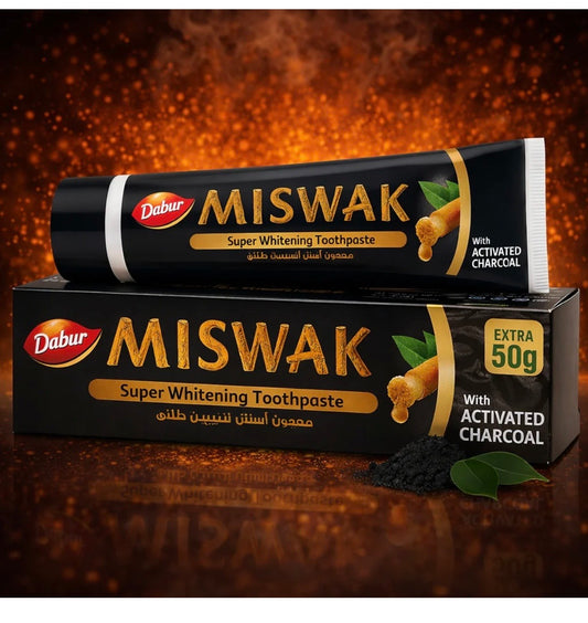 🦷 Dentifrice Miswak au Charbon – Soin Naturel & Dents Éclatantes
